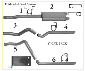 1994 - 1999 Dodge 1500/2500 Series 3.9L, 5.2L, 5.9L, 2 & 4 Wheel Drive Cat-Back System