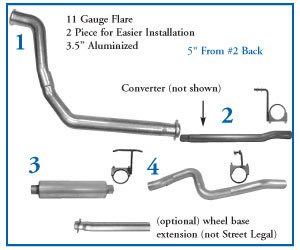2003 - 2005 Ford F250/F350 Series Turbo Back Converter Equipped 5&rdquo; System